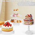thumbnail image 4 of Juego de 8 piezas para tartas de metal, soporte de mesa de postre de 3 niveles, torre de exhibición de pasteles y bandeja para galletas para fiestas de cumpleaños, bodas, baby shower, 4 of 7