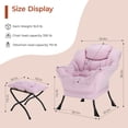 thumbnail image 2 of TLSUNNY Lazy Chair with Foldable Ottoman, Modern Comfy Lounge Chair, Large Sofa Armchair with Footrest and a Side Pocket, Reading Chair with Footstool for Bedroom, Living Room, Dorm, 2 of 9