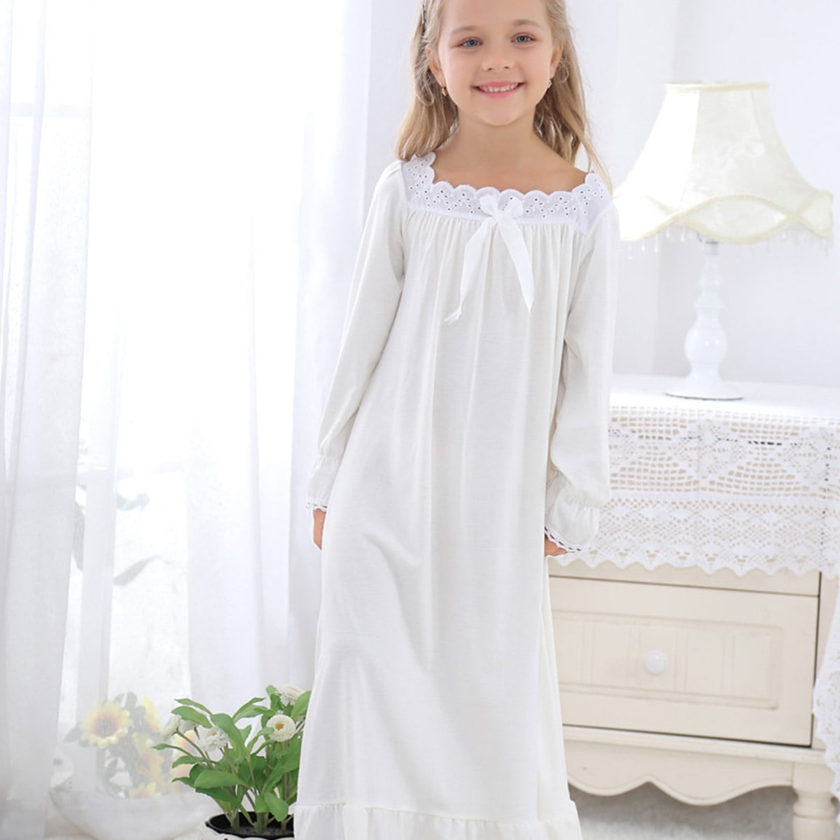 HAWEE Girls Nightgowns Long Sleeve 
