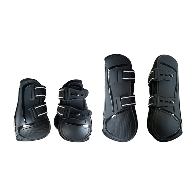 Botas de Tendón de Caballo Juego de 4 Protectores de Entrenamiento Negro L Sunnimix Botas de tendón de caballo