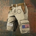 thumbnail image 5 of Likimi 250 Anniversary Usa Cargo Shorts For Men With Patriotic Print Pocket For Summer Outdoor Soft Comfortable Shorts Khaki Size L, 5 of 5