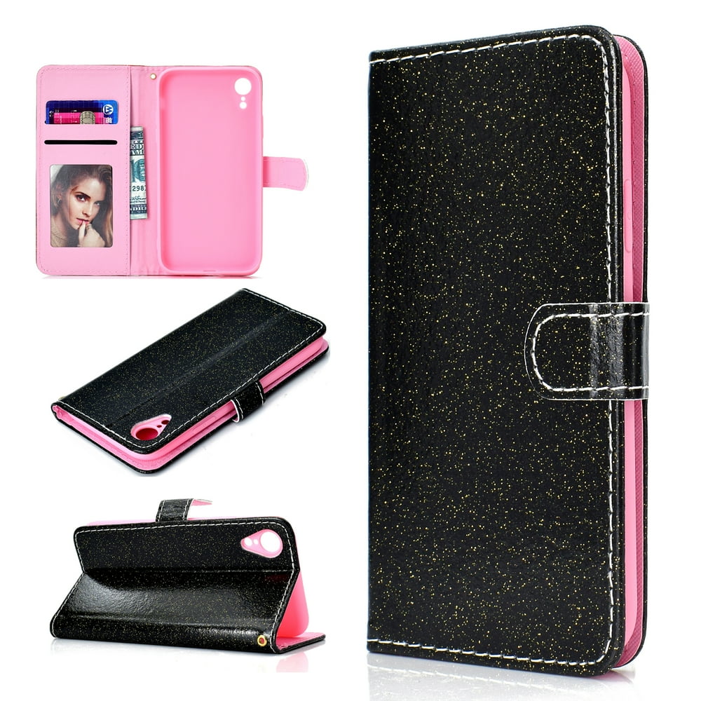 iPhone XR Case Wallet, Allytech Glitter Sparkle Bling Cover Folio