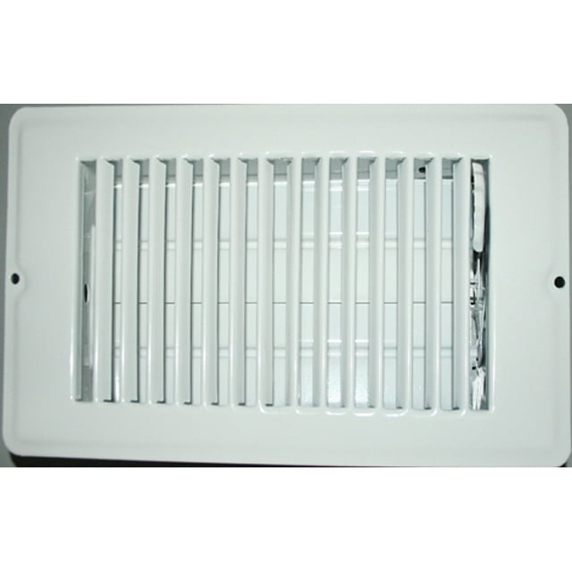 AP Products 013-627 Heating/ Cooling Register 4 Inch Width x 10 Inch Length; 5-1/4 Inch Width Overall x 12 Length Overall; With Damper; White