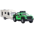 thumbnail image 1 of Camioneta Remolque Remolque De Juguete Camper 2 En 1 Playset Rv Autocaravana Juguetes Para Niños Modelo De Coche Fundido A Presión Coches De Juguete De Metal Escala 1/36 Puertas Suv Luz Abierta Sonido, 1 of 5