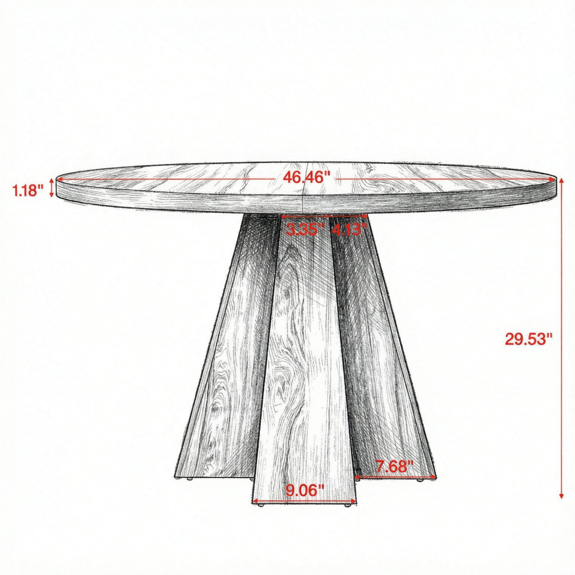 Small Round Conference Table, Durable Meeting Table with Reinforced Tabletop