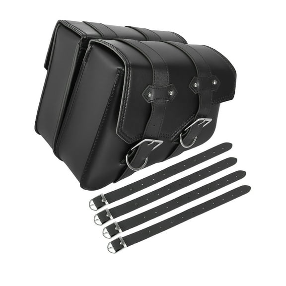 Unique Bargains Pair Motorcycle Saddlebag Cycling Storage Bag Waterproof Faux Leather