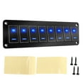 thumbnail image 2 of Panel De Interruptor De Palanca LED Para Barco Marino, Panel De Interruptor De Palanca De Aluminio RV Negro Oxidado 5PIN 20A 30A Luz LED Azul Para Autobús, 2 of 7