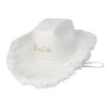 thumbnail image 2 of Sombreros de vaquera con ala de plumas, decorativos, sombreros de vaquero occidentales, portátiles y transpirables para blanco, 2 of 9