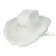 thumbnail image 2 of Sombrero de Vaquero Occidental, Sombreros de , Ala de Plumas, Accesorios de Disfraz, Transpirable, Portátil, para Club, Playa, Compromiso, blanco Fernando Sombrero de vaquero, 2 of 8