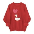 thumbnail image 2 of Women's Valentine's Day Heart Graphic Sweatshirt - Plus Size Crewneck Long Sleeve Love-Themed Pullover, Cute Gnome & Heart Print Casual Tops for Date Night & Gifts, 2 of 6