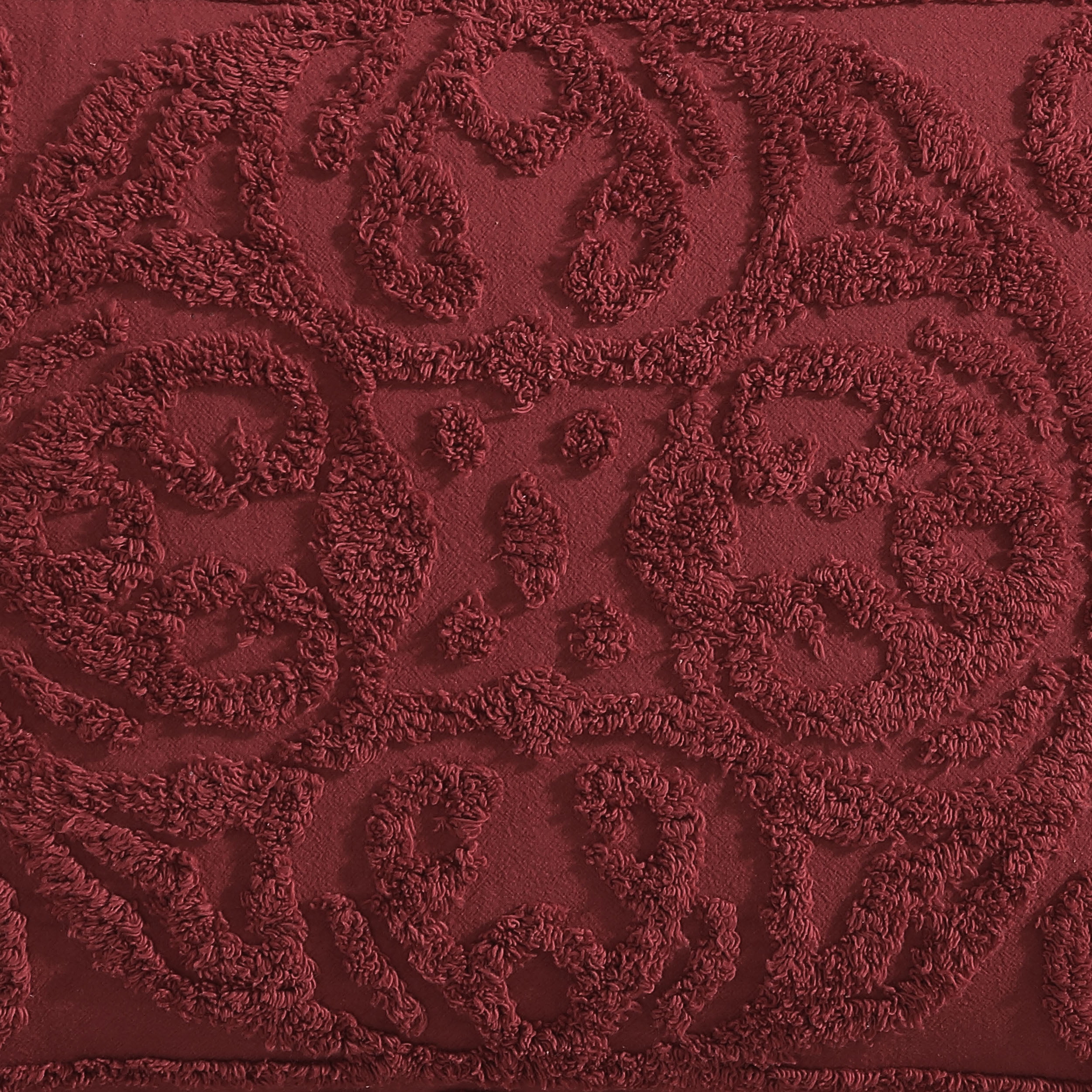 Beatrice Home Fashions Medallion Chenille Standard Sham Burgundy