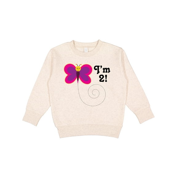 Inktastic 2nd Birthday I'm Two Girls Butterfly Toddler Sweatshirt