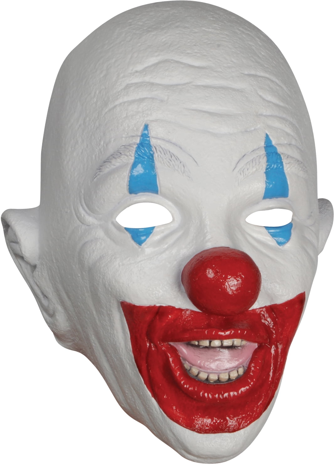 Star Power Adult Bald Creepy Clown Latex Mask, White Blue Red, One Size ...