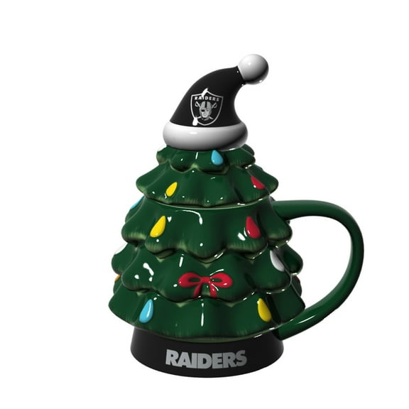 Las Vegas Raiders 14oz. Christmas Tree Mug With Lid