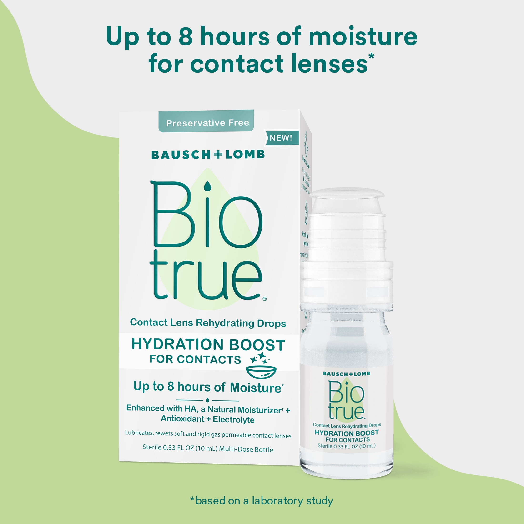 Biotrue Hydration Boost Preservative-Free Rewetting Drops for Contact Lenses by Bausch + Lomb, 0.33 fl oz