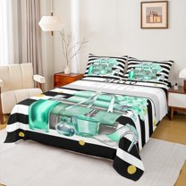 Manfei Geometric Striped Bed Sheets,Girl Perfume King Sheets,Gold Polka Dot Sheet Set For Men Women,Luxury Bedroom Decor,4pcs