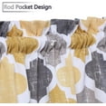 thumbnail image 3 of Haperlare 56"W x 15"L Kitchen Curtain Valances Geometric Cotton Blend Blackout Short Valance for Cafe Bathroom, Yellow Gray, 3 of 6