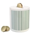 thumbnail image 2 of Modern Piggy Bank, Vertical Thin and Bold Stipes Optical Pattern Retro Style Abstract Print, Ceramic Coin Bank Money Box for Cash Saving, 3.6" X 3.2", Pale Sage Green White, by Ambesonne, 2 of 4