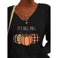 thumbnail image 3 of FASHIONWT Women Long Sleeve V-Neck Tops Halloween Sweatshirt, 3 of 4
