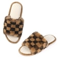 thumbnail image 2 of Women Fuzzy Slippers, Soft Cozy Plush Furry Fur Non-Slip Open Toe Slides, 2 of 9