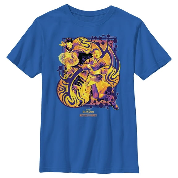 Boy's Marvel Doctor Strange in the Multiverse of Madness Magic Swirl  Graphic Tee Royal Blue Medium