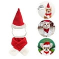 thumbnail image 1 of Conjunto de disfraz de Navidad para mascotas, suave, cálido, gatos, perros, sombrero ajustable con bufanda para fiesta de Navidad, cosplay, sombrero y bufanda de Navidad M, 1 of 10