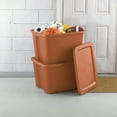 thumbnail image 5 of Sterilite Large Storage Bin, 18 Gallon Plastic Storage Container with Snap-On Lid, Orange, 5 of 8