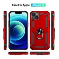 thumbnail image 2 of Rubberized Hybrid Protective Case W Shock Absorption Built-in Rotatable Ring Stand For Iphone 14 6.1 Iphone 13 6.1 - Red, 2 of 8