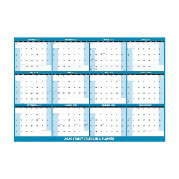 2025 Full Year to View Calendar Planner 2025 Erasable Wall Calendar Yearly Planner from Jan to Dec for Home Organizers