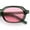 Green - Pink, variant on Hipster Narrow Oval Hustler Pop Color Lens Mid Temple Sunglasses Black - Blue