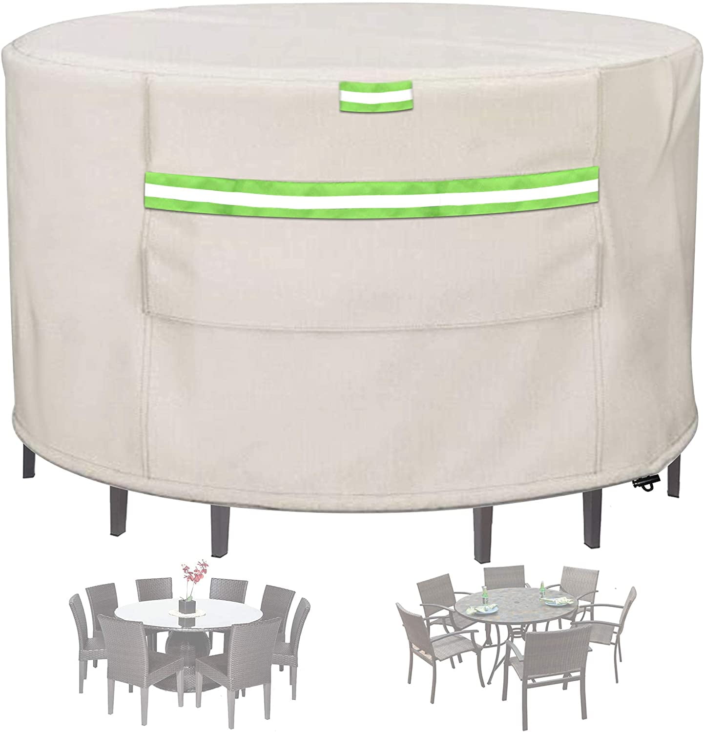 Outdoor Round Patio Dining Table and Chairs Set Cover, for 94" Outdoor