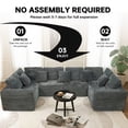thumbnail image 3 of SOULART 138.5" U Shaped Sectional Couch,Gray Cloud Boneless Sofa For Living Room,Plush Corduroy Couches With Deep Seat Chaise Lounge,No Assembly Required, 3 of 11