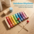 thumbnail image 2 of Wooden Xylophone for Kids,Toddler Xylophone Toy with 2 Child Safe Mallets,8 Diatonic Keys Musical Instruments for Preschoolers Educational Toys, 2 of 7