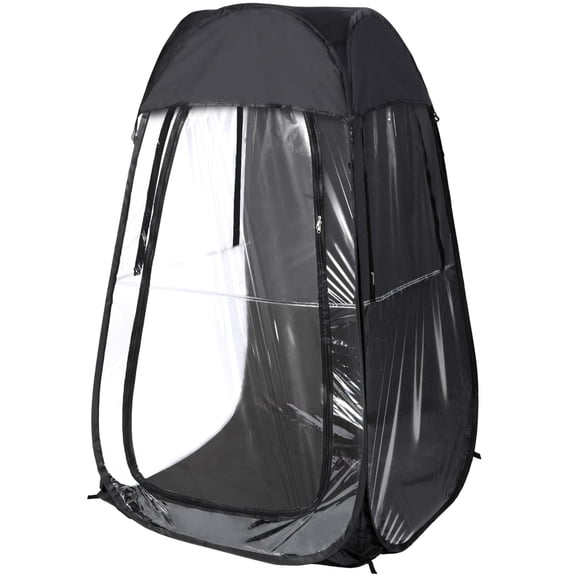 REDCAMP Sports Tent Pop-Up Shelter, 1 Person All-Weather Tent, Waterproof Windproof Rain Pod, Instant Setup Clear Pop-Up Shelter for Soccer, Baseball, Fishing, Black