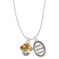 thumbnail image 1 of Delight Jewelry Goldtone Tan Center with Clear Crystals Spinner Best Mom Ever Charm Necklace, 1 of 4