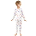 thumbnail image 3 of Butterfly Flower Pattern Cotton Pajamas 2 Piece Set Sleepwear Soft and Comfortable Homewear Nightwear, 3 of 7