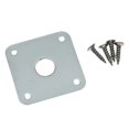 thumbnail image 2 of KAISH Chrome Flat Bottom Metal Jack Plate Flat Base Square Jackplate for Les Paul LP Guitars, 2 of 2