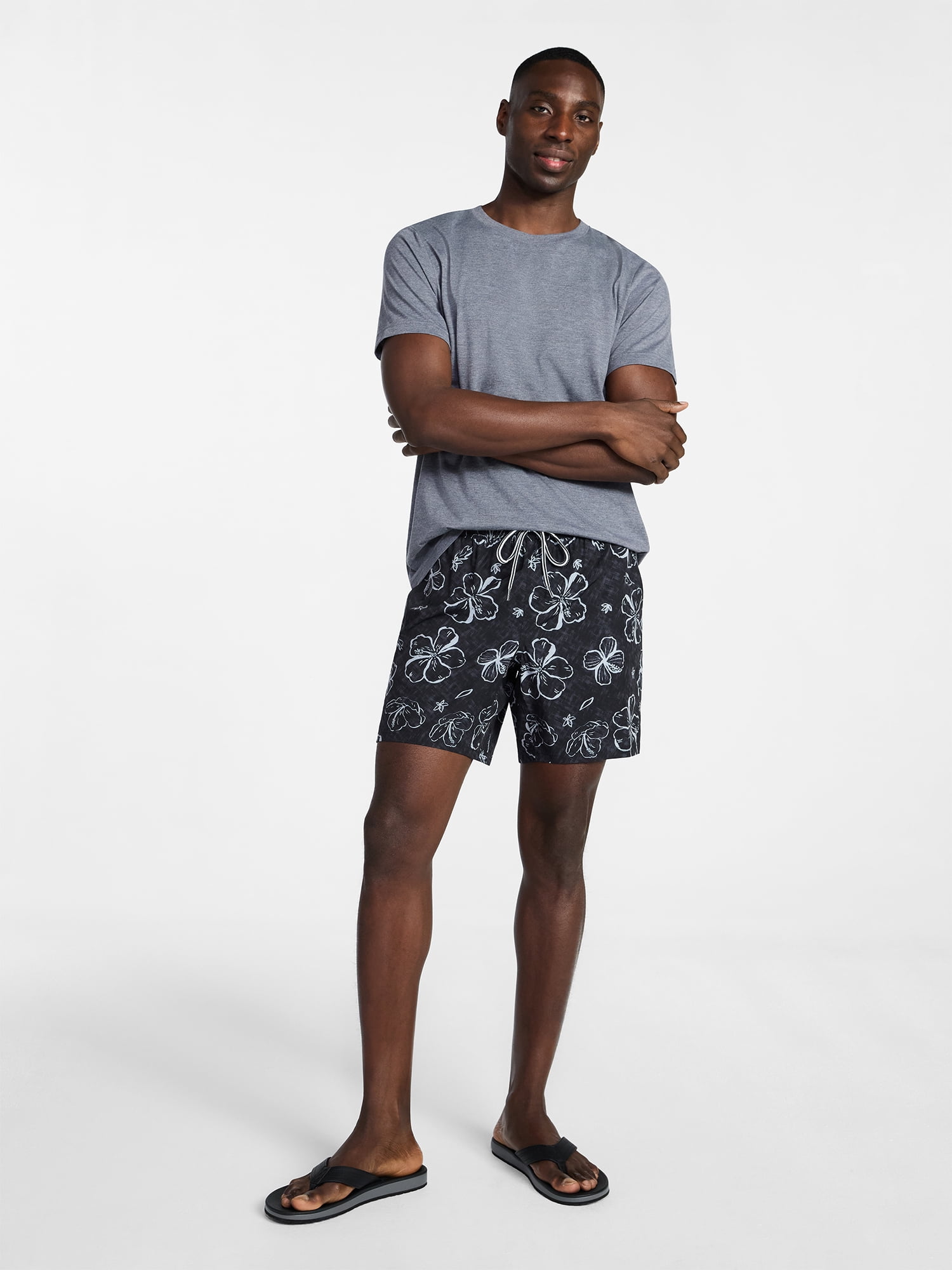 George Men's and Big Men's Performance Lined Swim Trunks, 5" Inseam, Sizes S-3XL