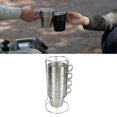 thumbnail image 4 of Stackable Coffee Cup, Double Layer Camping Cups Set 4PCS  For Beverage Silver,Black, 4 of 8