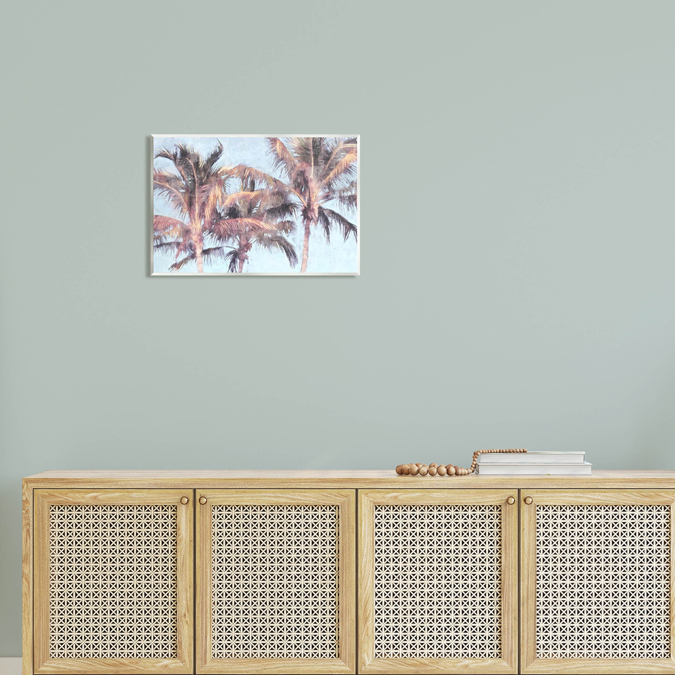 Stupell Industries Looming Palm Trees Tropical Sky Graphic Art Unframed Art Print Wall Art, Design by Nina Blue