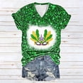 thumbnail image 1 of Fiudx Tops para Mujer Top de Manga Corta con Cuello En V y Estampado Informal para Mujer, 1 of 3