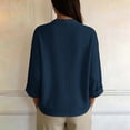 thumbnail image 4 of DIOAZUD Linen Cardigans for Women 3/4 Sleeve Button Down Cardigan Solid Color Lightweight Cover up for Vacation and Beach, 4 of 5