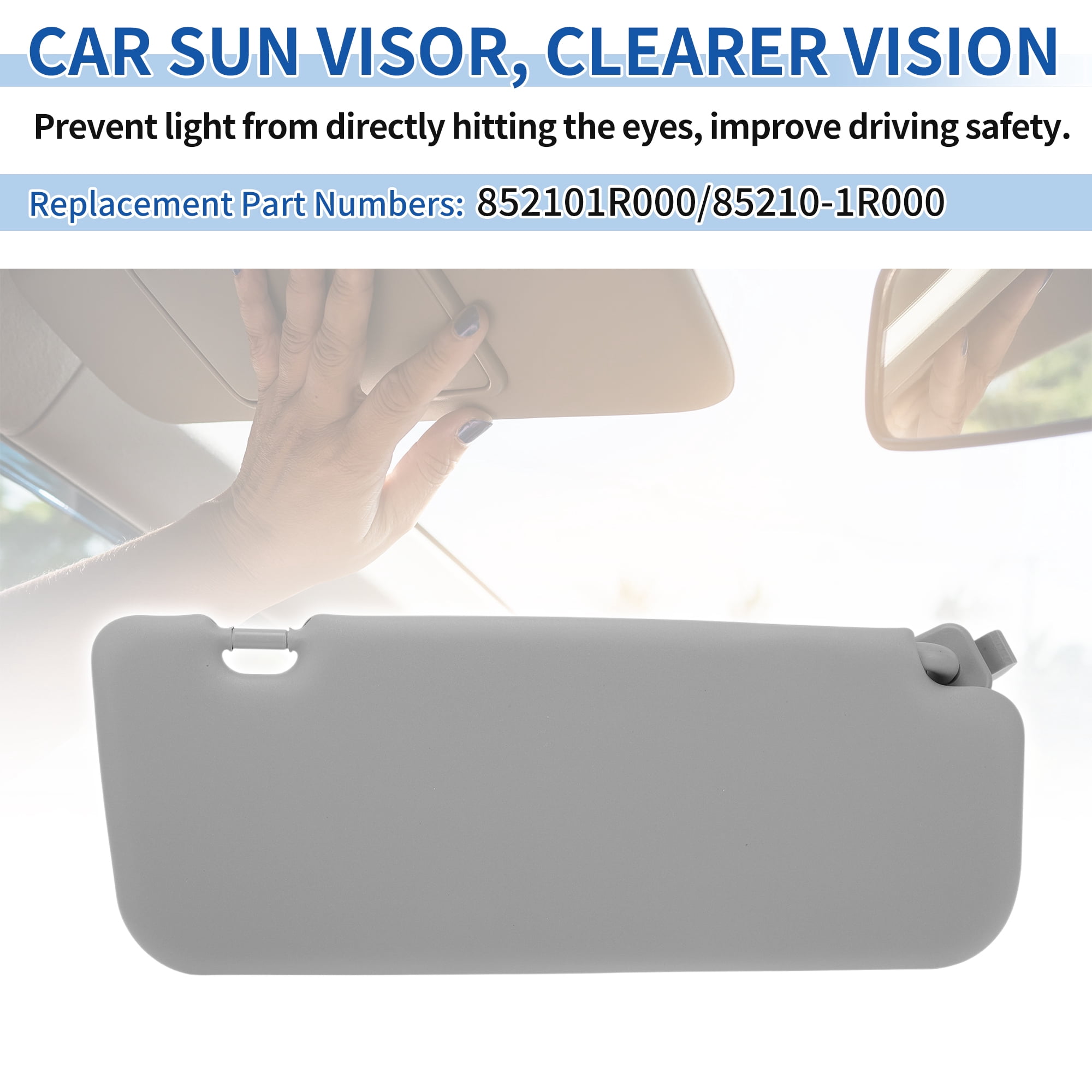 Unique Bargains Driver Side Sun Visor for Hyundai Accent 2011-2015 Gray