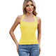 thumbnail image 2 of Camisetas Sin Mangas de Canalé para Mujer (2025), de Punto con Cuello Cuadrado, Básicas e Informales de Verano. Amarillo M, 2 of 8
