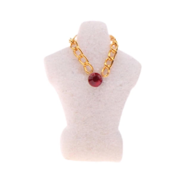 Exhibidor de collares para casa de muñecas, soporte de exhibición de collares, adorno para casa de muñecas 1/12, simulación de escena de vida, mini Blanco