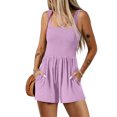 thumbnail image 4 of Umbreon Pink Womens Rompers Summer Vacation Beach Outfits Sleeve Less Shorts Overalls Jumpsuits Loose Casual Soft Fashion Clothing with Pockets, 4 of 4