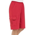 thumbnail image 2 of Collections Etc Women's Elastic Waist Cargo Pocket Short, Red, X-Large, 2 of 3
