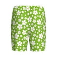 thumbnail image 4 of Yiaed Green White Flowers for Men's Soft Sleep Pajama Short Lounging Pajama Shorts-Small, 4 of 8