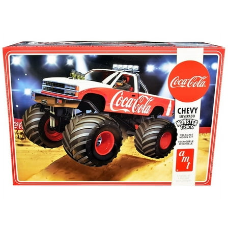 Skill 2 Model Kit Chevrolet Silverado Monster Truck "Coca-Cola" 1/25 Scale Model by AMT