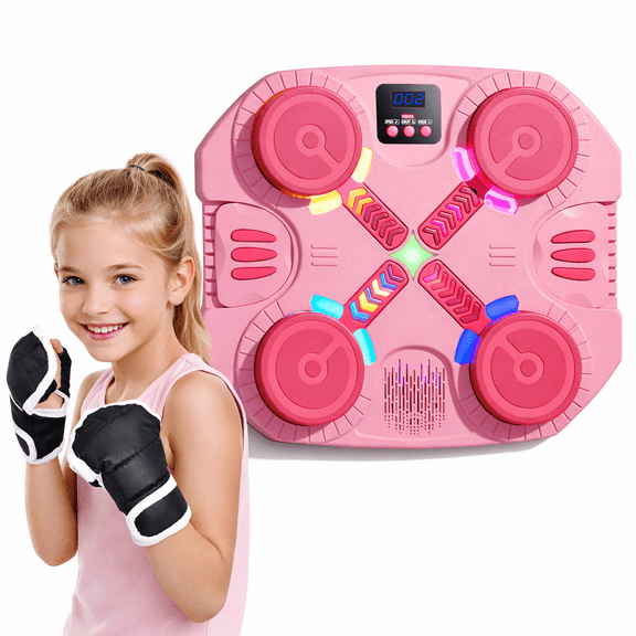 EACOPOL Kids Music Boxing Machine, LED Punching Training Target with Bluetooth Music, Smart Counting, Adjustable Speed & No-Drill Wall Mount, Indoor Fitness Toy for Boys & Girls Ages 3 